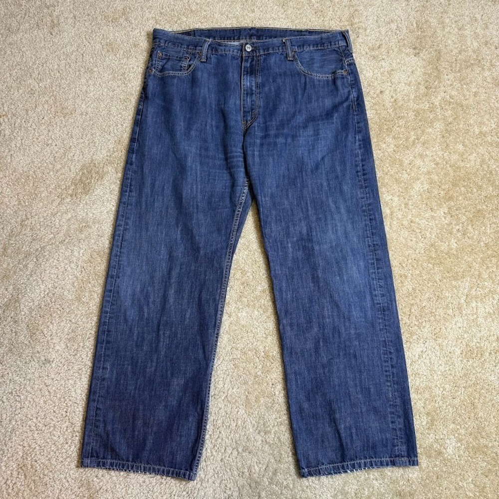 Levis 569 Jeans Mens 40x34 (30) Blue Denim Cotton Straight Workwear Relaxed Fit